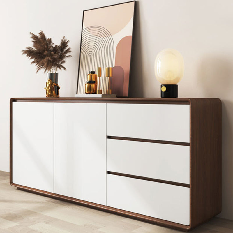 Buffet da pranzo in legno di credenza moderno e contemporaneo con armadi e cassetti