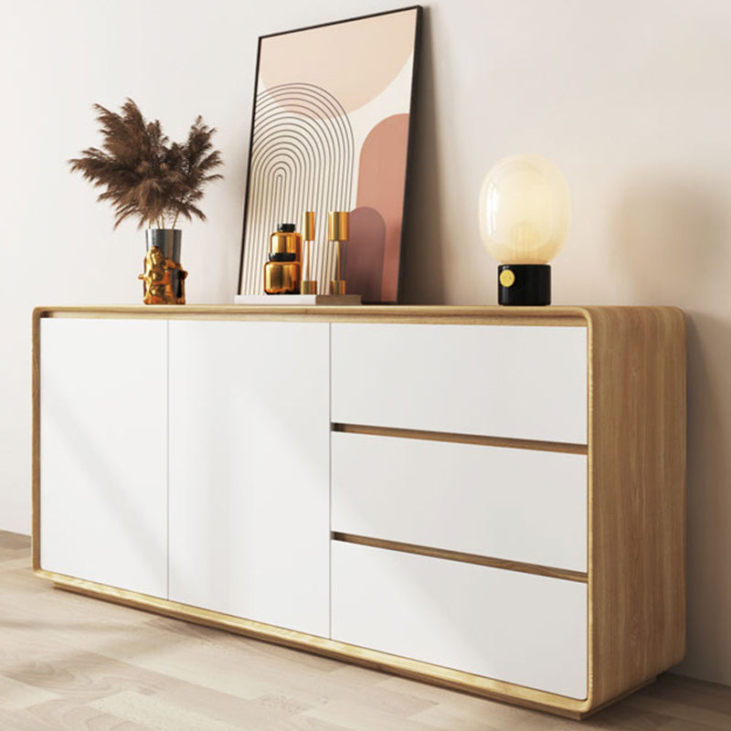 Buffet da pranzo in legno di credenza moderno e contemporaneo con armadi e cassetti