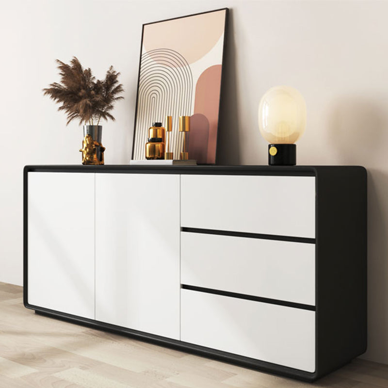 Buffet da pranzo in legno di credenza moderno e contemporaneo con armadi e cassetti