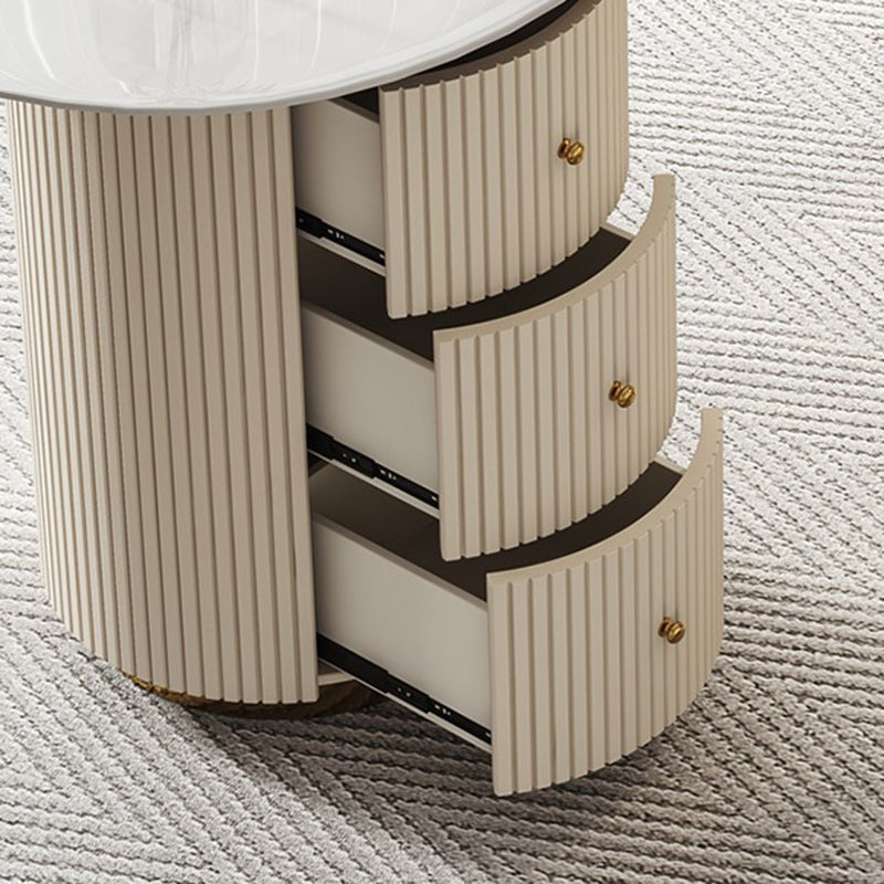 Bureau de bureau en pierre moderne 3 tiroirs 29,53 "Tableau d'écriture avec base de piédestal