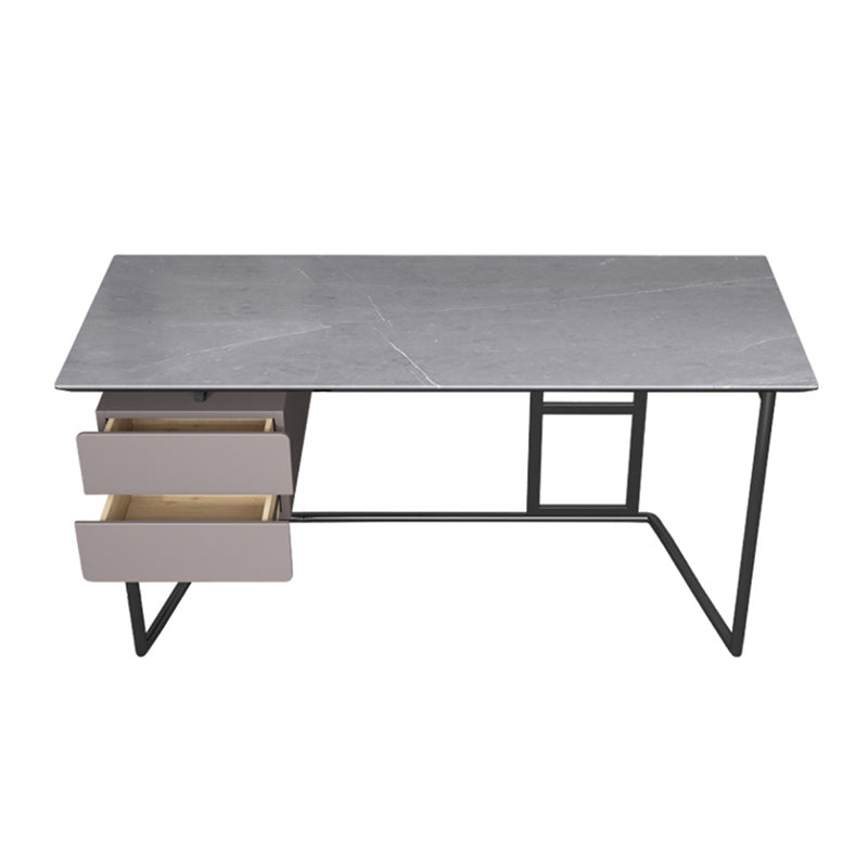 Steinrechteck-Schreibtisch 2-Drawers 23,62 "großer Büroschreibtisch
