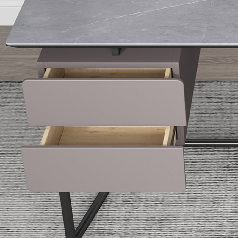Steinrechteck-Schreibtisch 2-Drawers 23,62 "großer Büroschreibtisch