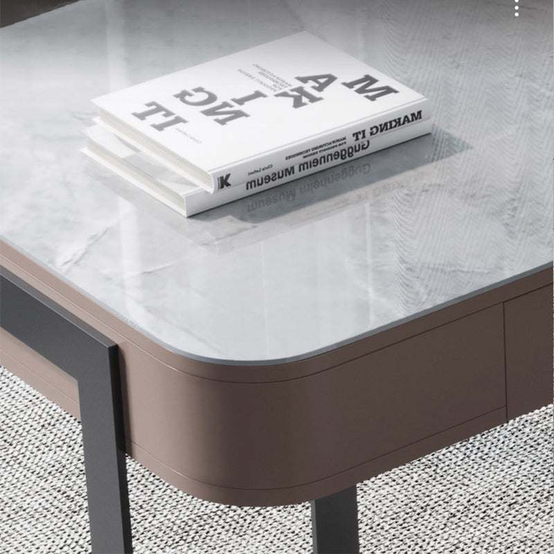 2つの引き出し付きの現代的な長方形のライティングデスクストーンオフィスデスク