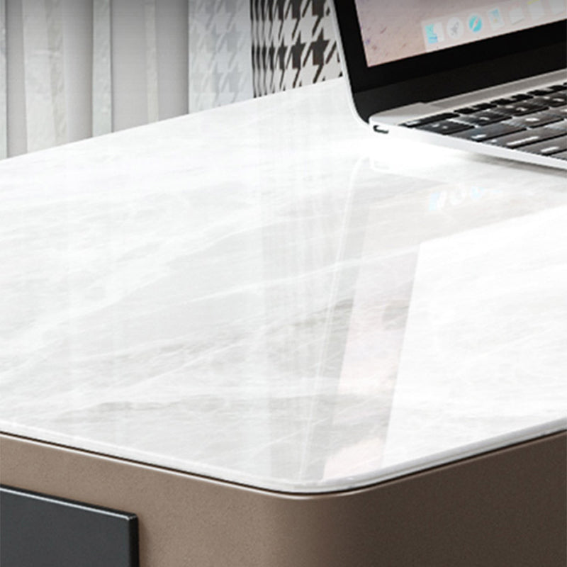 2つの引き出し付きの現代的な長方形のライティングデスクストーンオフィスデスク