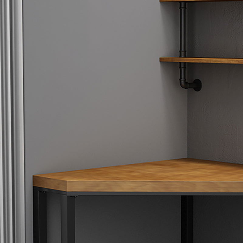 Scrivania d'angolo in legno massiccio moderno 29.53 "scrivania alta con gambe di ferro