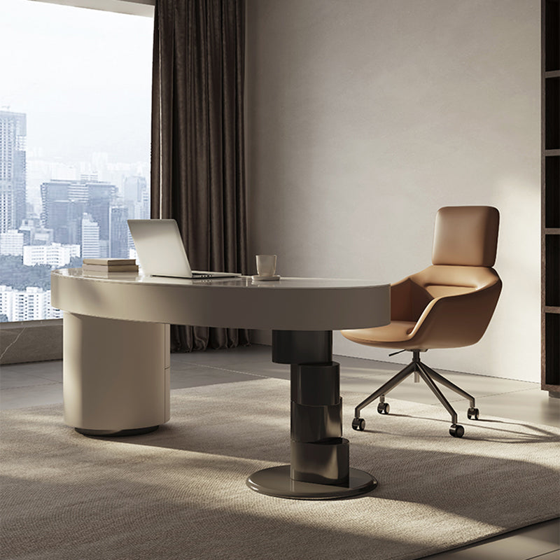 MODERNA STONE OFFICIO 4 cassetti 23.62 "W di scrittura con base di piedistallo