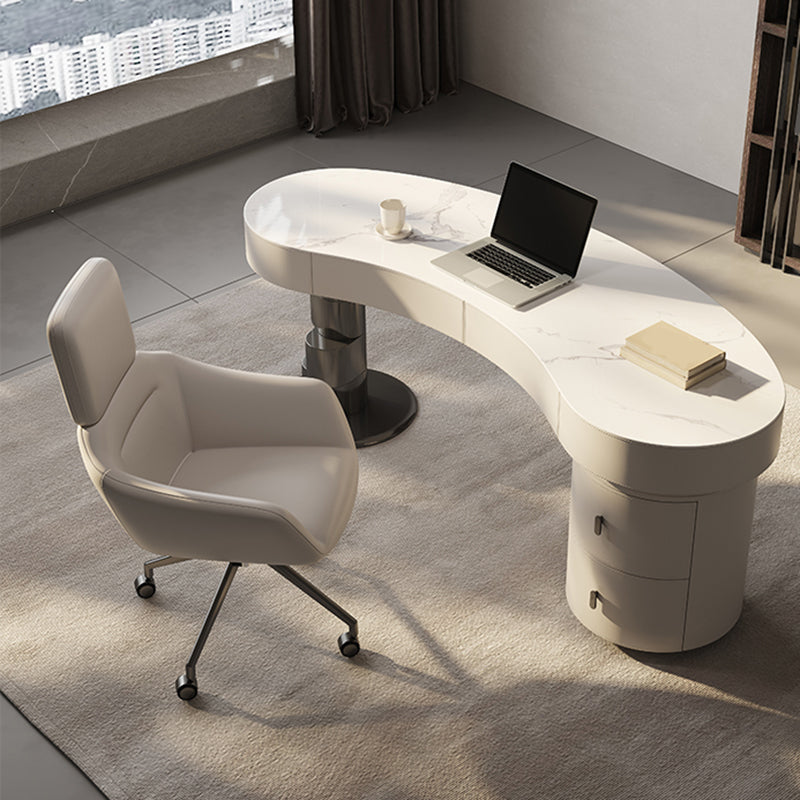 MODERNA STONE OFFICIO 4 cassetti 23.62 "W di scrittura con base di piedistallo