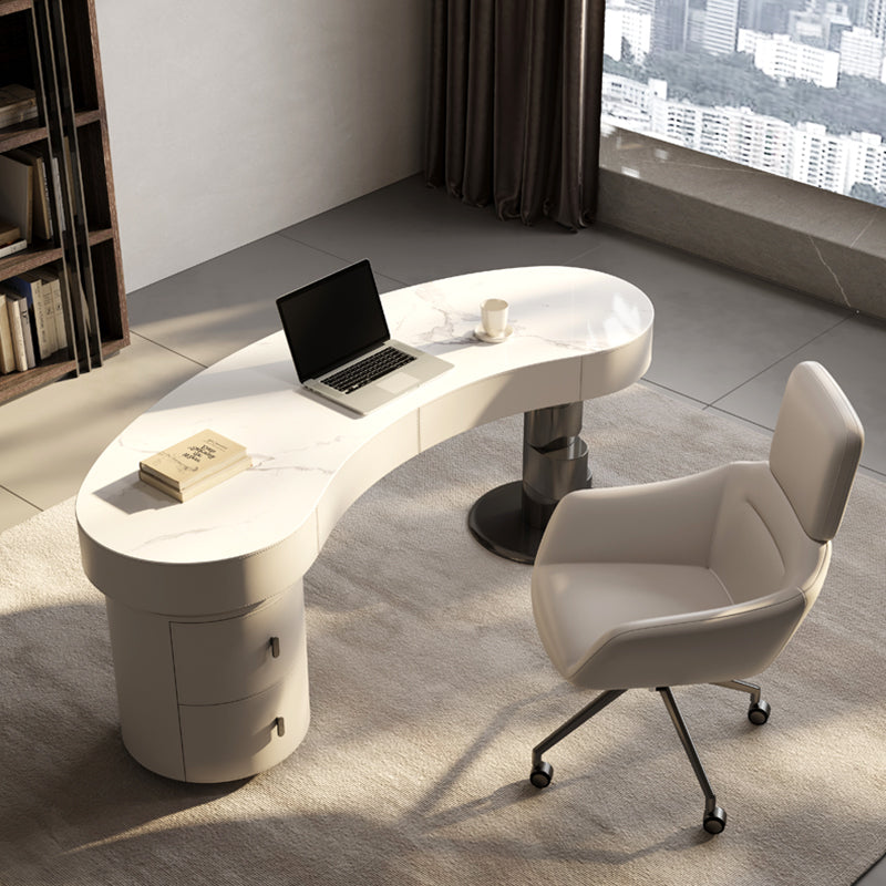 MODERNA STONE OFFICIO 4 cassetti 23.62 "W di scrittura con base di piedistallo