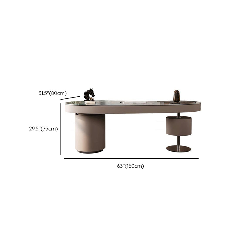 Escritorio de oficina de 31.5 pulgadas de altura Modern Stone Writing Writing con 3 cajones