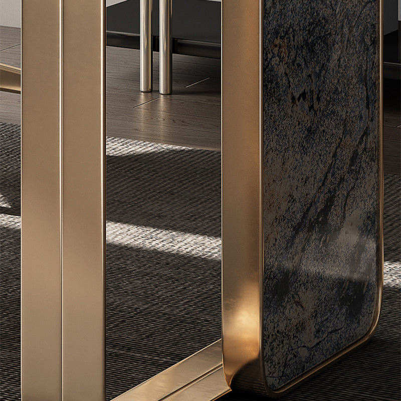 Glam Stone Rectangle Writing Desk 2 Drawers 29.53" Tall Office Desk Clearhalo 'furn' 'furn_office_desk' 'Furniture' 'Office Desks' 'Office Furniture' 'office_desk' 6647784