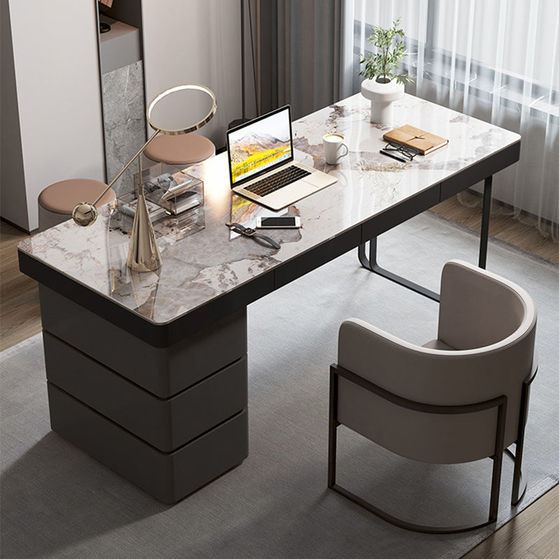 Zeitgenössischer Stein Schreibtisch Schlafzimmer Büroschreibtisch mit 3 Schubladen