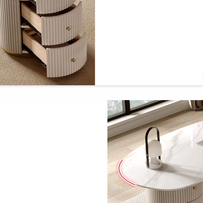 Contemporary Writing Desk Stone 29.53" Tall Office Desk with 3 Drawers Clearhalo 'furn' 'furn_office_desk' 'Furniture' 'Office Desks' 'Office Furniture' 'office_desk' 6647868