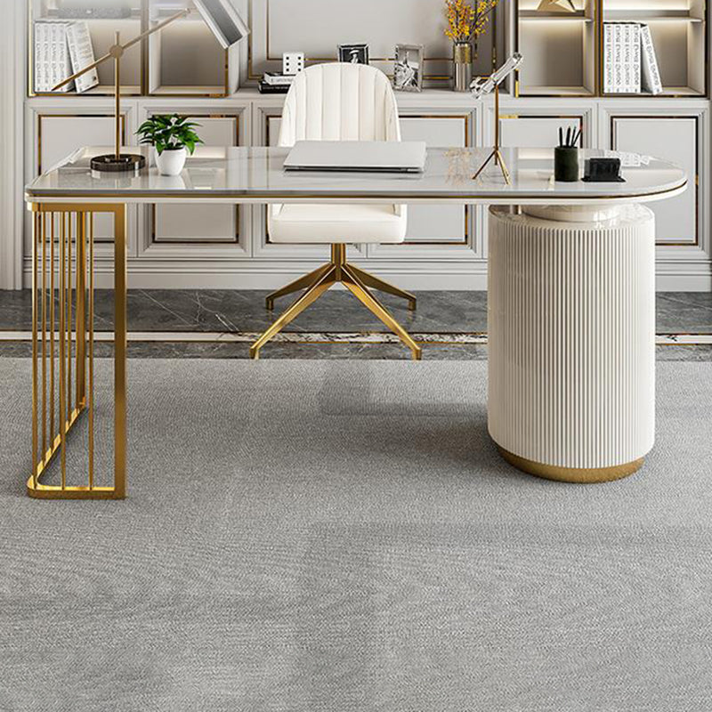 Glam Stone Office Bureau 3 tiroirs 29,53 "Bureau d'écriture de haut avec base de piédestal