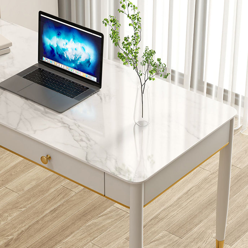 Rechteckiger zeitgenössischer Schreibtisch Stein Büro -Schreibtisch mit 1/2 Schubladen