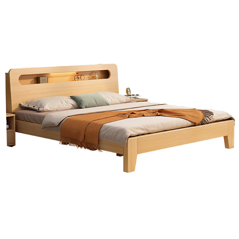 Cama de almacenamiento de cama de cama estándar de madera sólida con estantes