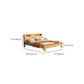 Solid Wood Beveled Standard Bed Storage Headboard Bed with Shelves