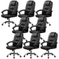 Contemporary Leather Desk Chair Padded Arms Task Chair for Office Black 8 Piece Set Clearhalo 'furn' 'furn_office_chair' 'Furniture' 'Office Chairs' 'Office Furniture' 'office_chair' 6649510