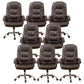 Contemporary Leather Desk Chair Padded Arms Task Chair for Office Coffee 8 Piece Set Clearhalo 'furn' 'furn_office_chair' 'Furniture' 'Office Chairs' 'Office Furniture' 'office_chair' 6649514