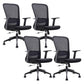 Fixed Arms Office Chair Upholstered No Distressing Modern Desk Chair Black 4 Piece Set Casters Included Clearhalo 'furn' 'furn_office_chair' 'Furniture' 'Office Chairs' 'Office Furniture' 'office_chair' 6649545