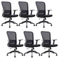 Fixed Arms Office Chair Upholstered No Distressing Modern Desk Chair Black 6 Piece Set Casters Included Clearhalo 'furn' 'furn_office_chair' 'Furniture' 'Office Chairs' 'Office Furniture' 'office_chair' 6649546