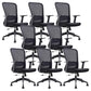 Fixed Arms Office Chair Upholstered No Distressing Modern Desk Chair Black 8 Piece Set Casters Included Clearhalo 'furn' 'furn_office_chair' 'Furniture' 'Office Chairs' 'Office Furniture' 'office_chair' 6649548