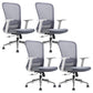 Fixed Arms Office Chair Upholstered No Distressing Modern Desk Chair White 4 Piece Set Casters Included Clearhalo 'furn' 'furn_office_chair' 'Furniture' 'Office Chairs' 'Office Furniture' 'office_chair' 6649552