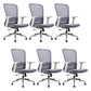 Fixed Arms Office Chair Upholstered No Distressing Modern Desk Chair White 6 Piece Set Casters Included Clearhalo 'furn' 'furn_office_chair' 'Furniture' 'Office Chairs' 'Office Furniture' 'office_chair' 6649554