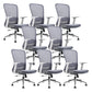 Fixed Arms Office Chair Upholstered No Distressing Modern Desk Chair White 8 Piece Set Casters Included Clearhalo 'furn' 'furn_office_chair' 'Furniture' 'Office Chairs' 'Office Furniture' 'office_chair' 6649556