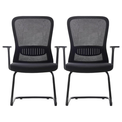 Fixed Arms Office Chair Upholstered No Distressing Modern Desk Chair Black 2 Piece Set Casters Not Included Clearhalo 'furn' 'furn_office_chair' 'Furniture' 'Office Chairs' 'Office Furniture' 'office_chair' 6649559