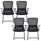 Fixed Arms Office Chair Upholstered No Distressing Modern Desk Chair Black 4 Piece Set Casters Not Included Clearhalo 'furn' 'furn_office_chair' 'Furniture' 'Office Chairs' 'Office Furniture' 'office_chair' 6649561