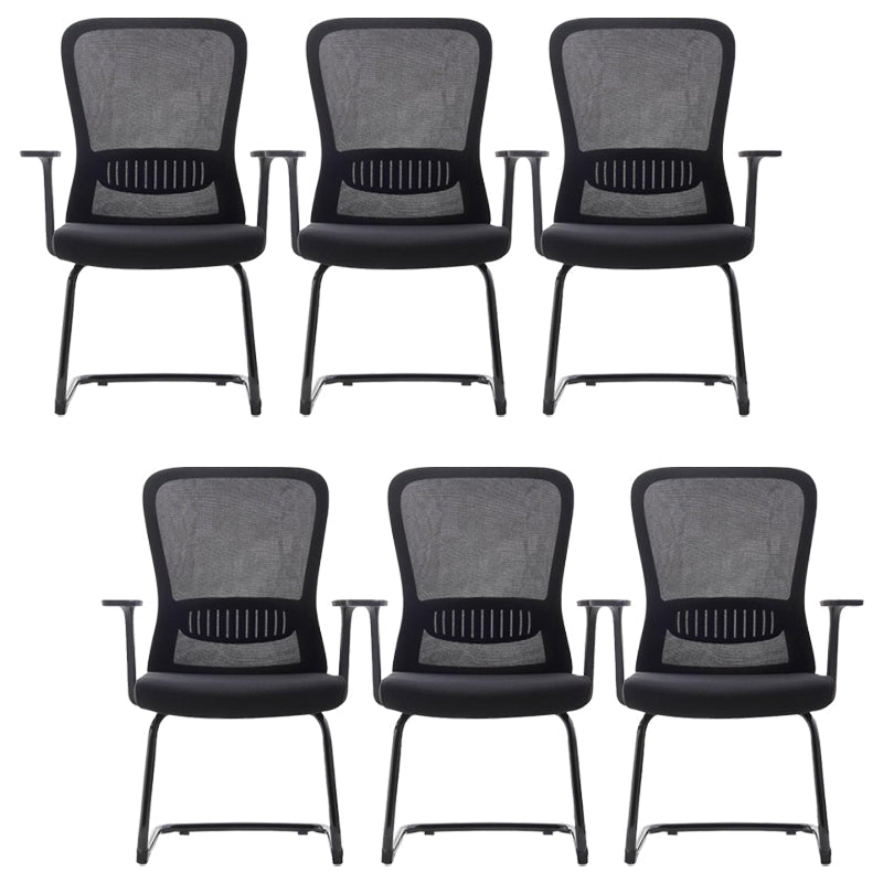 Fixed Arms Office Chair Upholstered No Distressing Modern Desk Chair Black 6 Piece Set Casters Not Included Clearhalo 'furn' 'furn_office_chair' 'Furniture' 'Office Chairs' 'Office Furniture' 'office_chair' 6649562