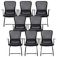 Fixed Arms Office Chair Upholstered No Distressing Modern Desk Chair Black 8 Piece Set Casters Not Included Clearhalo 'furn' 'furn_office_chair' 'Furniture' 'Office Chairs' 'Office Furniture' 'office_chair' 6649563