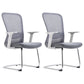 Fixed Arms Office Chair Upholstered No Distressing Modern Desk Chair White 2 Piece Set Casters Not Included Clearhalo 'furn' 'furn_office_chair' 'Furniture' 'Office Chairs' 'Office Furniture' 'office_chair' 6649564
