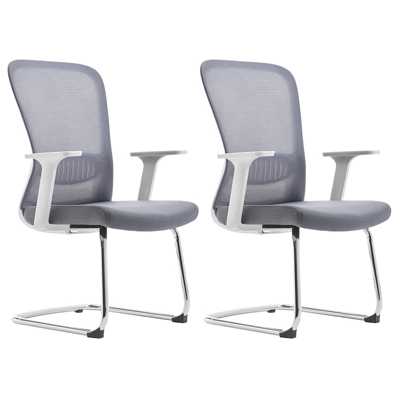 Fixed Arms Office Chair Upholstered No Distressing Modern Desk Chair White 2 Piece Set Casters Not Included Clearhalo 'furn' 'furn_office_chair' 'Furniture' 'Office Chairs' 'Office Furniture' 'office_chair' 6649564