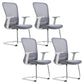 Fixed Arms Office Chair Upholstered No Distressing Modern Desk Chair White 4 Piece Set Casters Not Included Clearhalo 'furn' 'furn_office_chair' 'Furniture' 'Office Chairs' 'Office Furniture' 'office_chair' 6649565