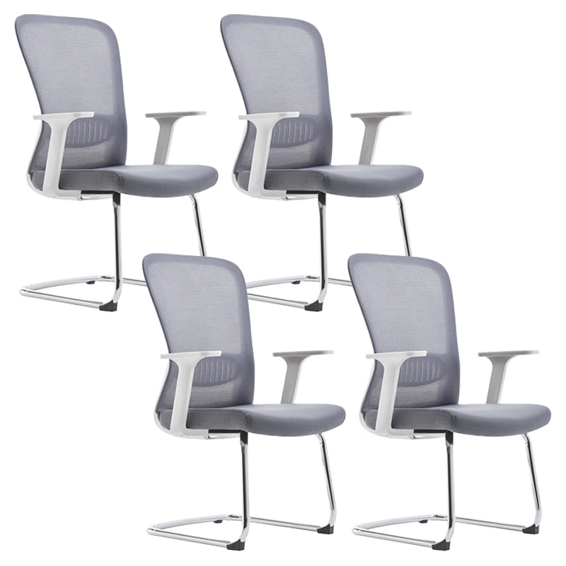 Fixed Arms Office Chair Upholstered No Distressing Modern Desk Chair White 4 Piece Set Casters Not Included Clearhalo 'furn' 'furn_office_chair' 'Furniture' 'Office Chairs' 'Office Furniture' 'office_chair' 6649565