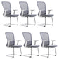 Fixed Arms Office Chair Upholstered No Distressing Modern Desk Chair White 6 Piece Set Casters Not Included Clearhalo 'furn' 'furn_office_chair' 'Furniture' 'Office Chairs' 'Office Furniture' 'office_chair' 6649566
