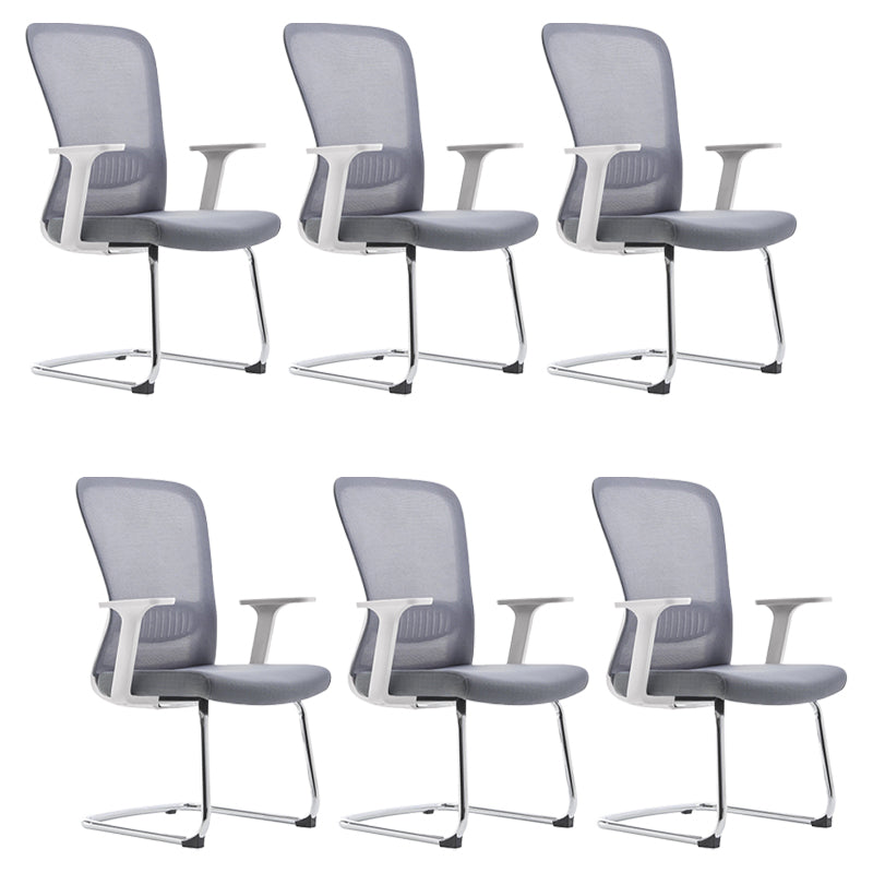 Fixed Arms Office Chair Upholstered No Distressing Modern Desk Chair White 6 Piece Set Casters Not Included Clearhalo 'furn' 'furn_office_chair' 'Furniture' 'Office Chairs' 'Office Furniture' 'office_chair' 6649566