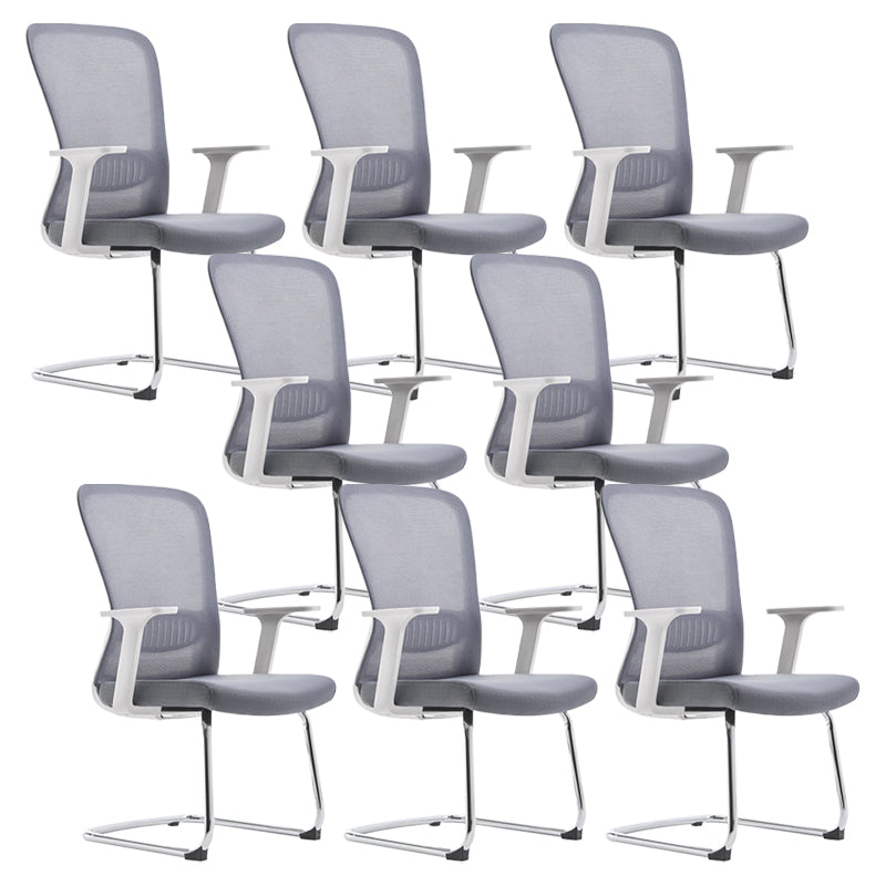 Fixed Arms Office Chair Upholstered No Distressing Modern Desk Chair White 8 Piece Set Casters Not Included Clearhalo 'furn' 'furn_office_chair' 'Furniture' 'Office Chairs' 'Office Furniture' 'office_chair' 6649567