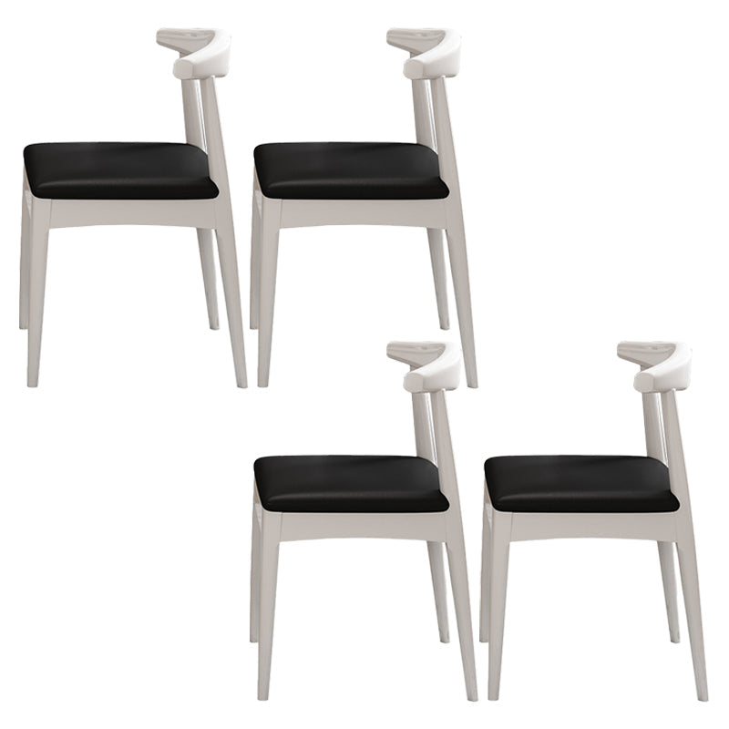 Contemporary No Arm Conference Chair Wood Chair with Legs for Office White 4 Piece Set Clearhalo 'furn' 'furn_office_chair' 'Furniture' 'Office Chairs' 'Office Furniture' 'office_chair' 6649574