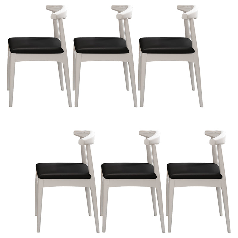 Contemporary No Arm Conference Chair Wood Chair with Legs for Office White 6 Piece Set Clearhalo 'furn' 'furn_office_chair' 'Furniture' 'Office Chairs' 'Office Furniture' 'office_chair' 6649575