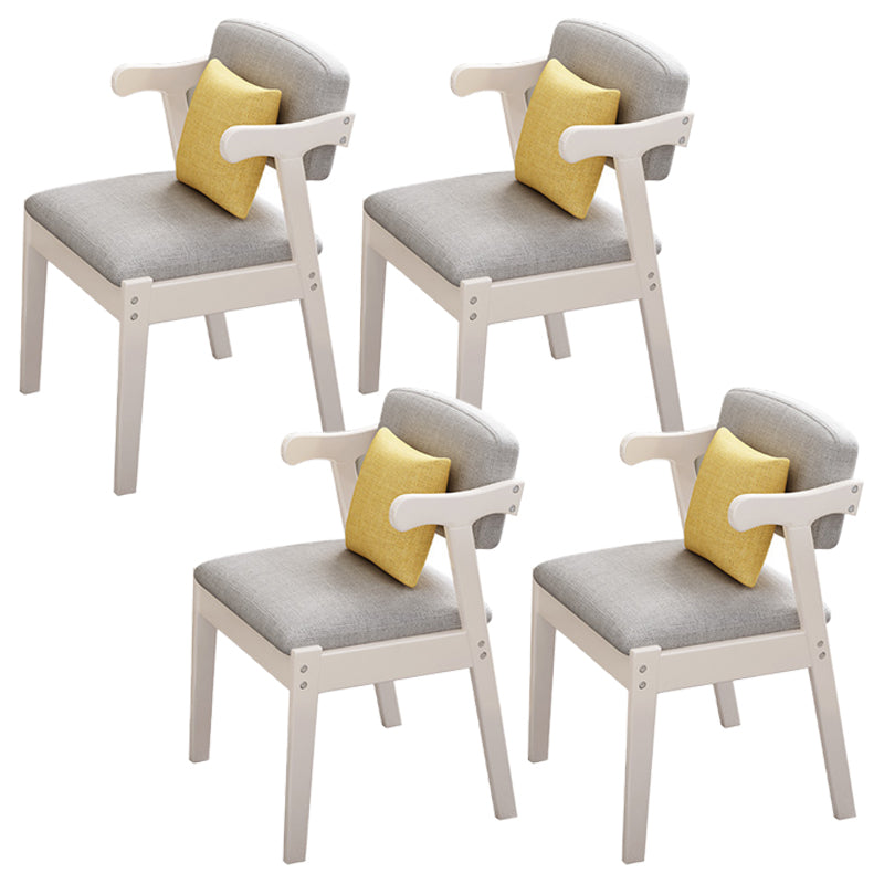 Contemporary No Arm Conference Chair Wood Chair with Legs for Office Ivory 4 Piece Set Clearhalo 'furn' 'furn_office_chair' 'Furniture' 'Office Chairs' 'Office Furniture' 'office_chair' 6649584