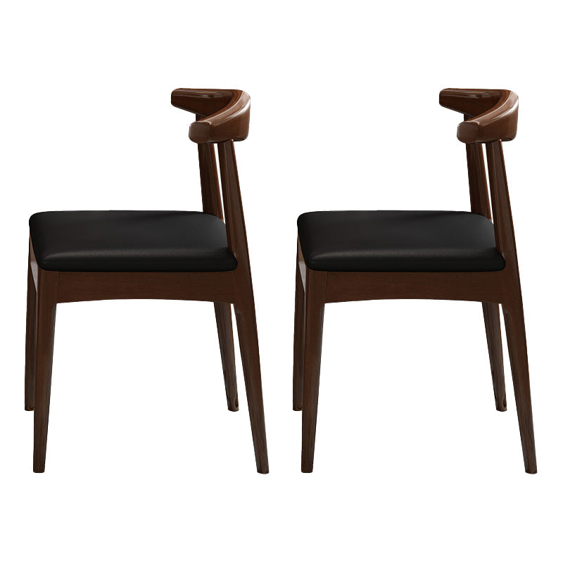 Contemporary No Arm Conference Chair Wood Chair with Legs for Office Walnut 2 Piece Set Clearhalo 'furn' 'furn_office_chair' 'Furniture' 'Office Chairs' 'Office Furniture' 'office_chair' 6649601
