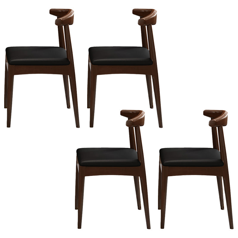 Contemporary No Arm Conference Chair Wood Chair with Legs for Office Walnut 4 Piece Set Clearhalo 'furn' 'furn_office_chair' 'Furniture' 'Office Chairs' 'Office Furniture' 'office_chair' 6649602