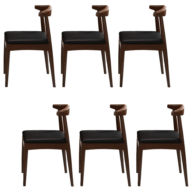 Contemporary No Arm Conference Chair Wood Chair with Legs for Office Walnut 6 Piece Set Clearhalo 'furn' 'furn_office_chair' 'Furniture' 'Office Chairs' 'Office Furniture' 'office_chair' 6649603