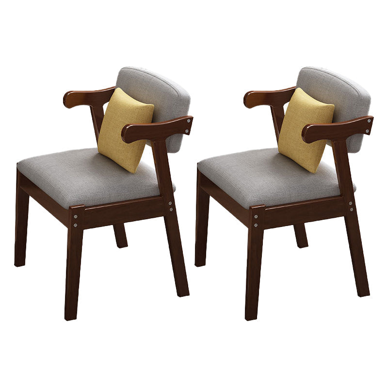 Contemporary No Arm Conference Chair Wood Chair with Legs for Office Dark Walnut 2 Piece Set Clearhalo 'furn' 'furn_office_chair' 'Furniture' 'Office Chairs' 'Office Furniture' 'office_chair' 6649605