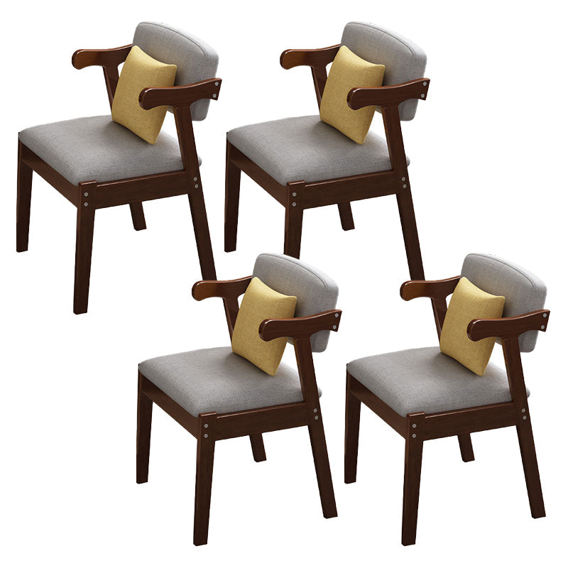 Contemporary No Arm Conference Chair Wood Chair with Legs for Office Dark Walnut 4 Piece Set Clearhalo 'furn' 'furn_office_chair' 'Furniture' 'Office Chairs' 'Office Furniture' 'office_chair' 6649606