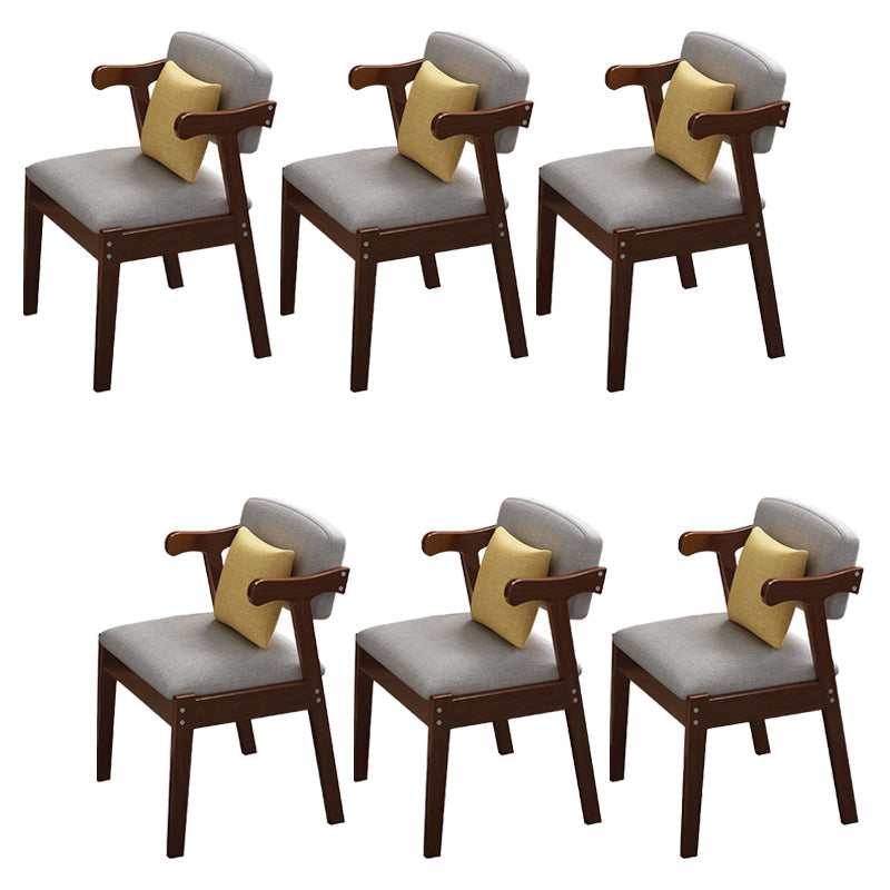 Contemporary No Arm Conference Chair Wood Chair with Legs for Office Dark Walnut 6 Piece Set Clearhalo 'furn' 'furn_office_chair' 'Furniture' 'Office Chairs' 'Office Furniture' 'office_chair' 6649607