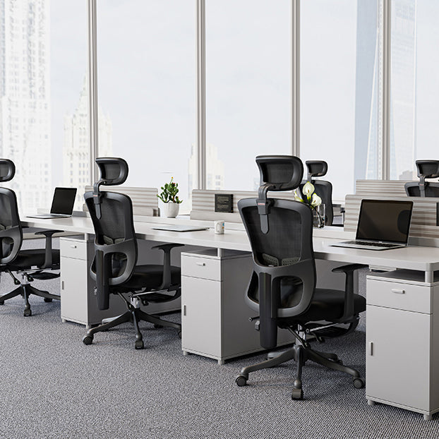 Modern Fixed Arms Bure stoel Verstelbare stoel Hoogte Zwarte bureaustoel met wielen