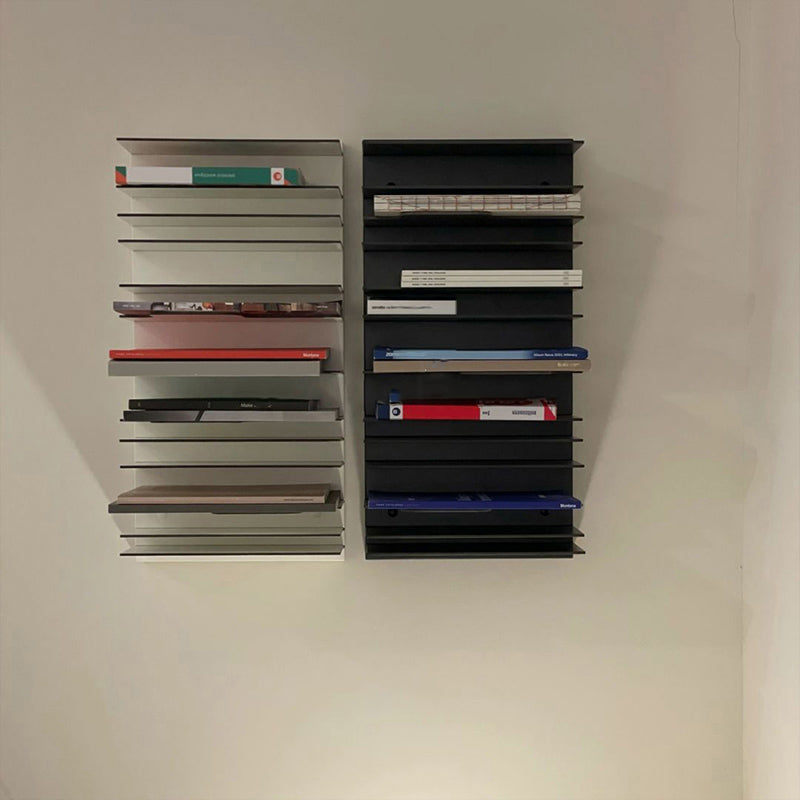 Industriële metalen boekenkast zwevende back -boekenplank met planken